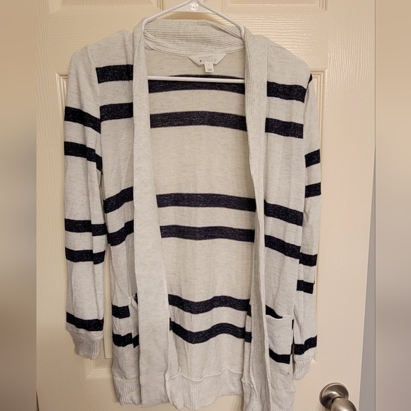 Market & Spruce cardigan, blue and white stripes, size small - Picture 1 of 4